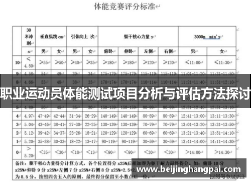 职业运动员体能测试项目分析与评估方法探讨